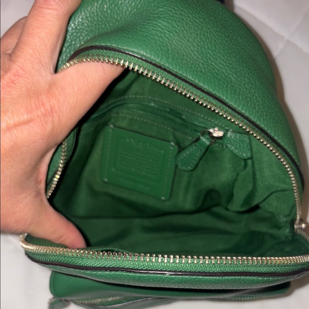 Coach Emerald Leather Mini Backpack with Silver Accents - Picture 7 of 7